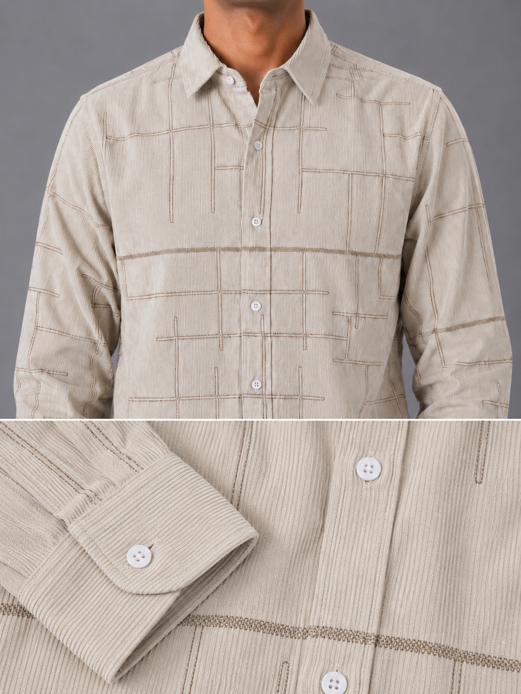Couduroy-Shirt-  Cream