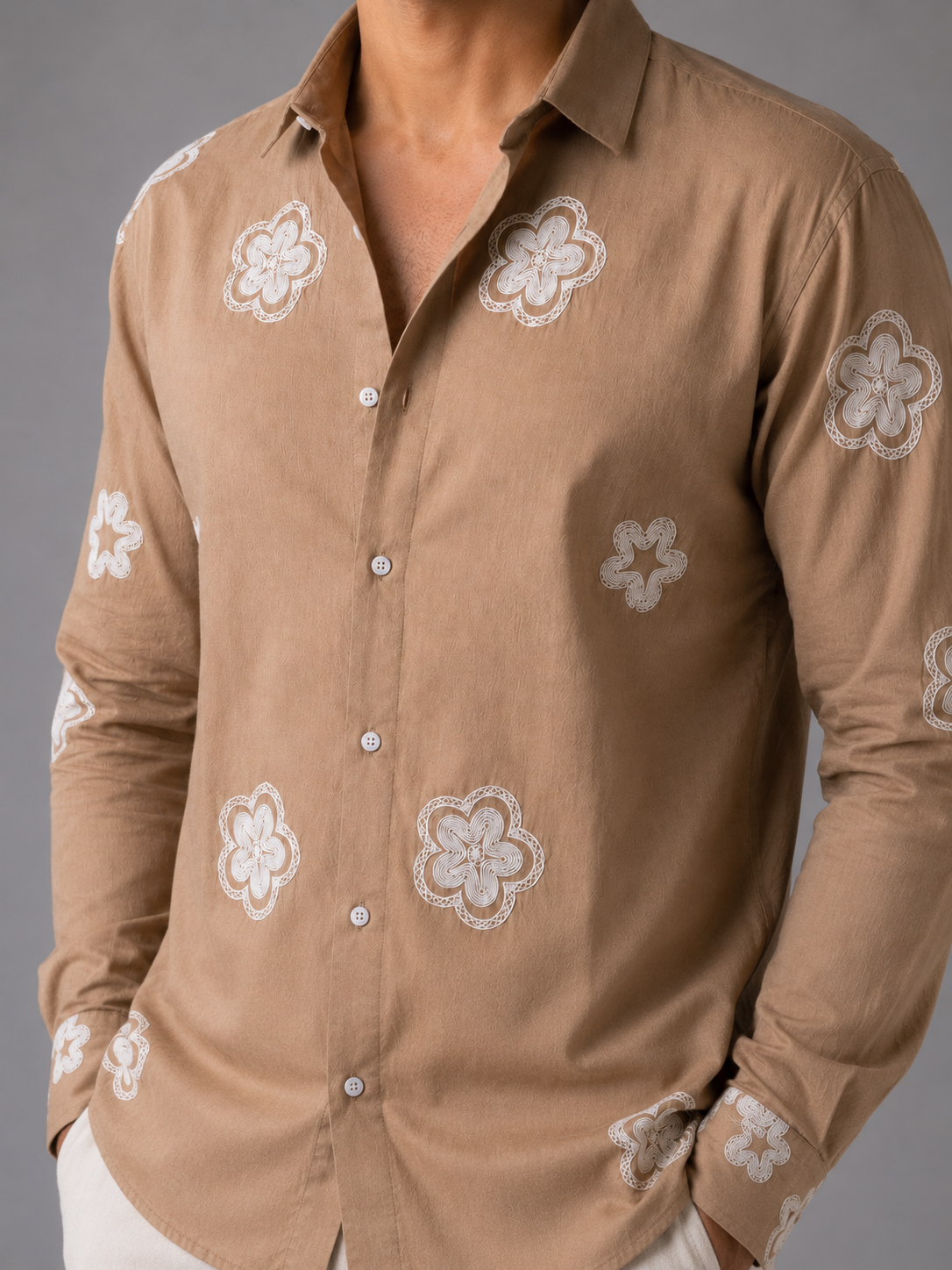 Flower Embroidery Shirt The Devil Boutique