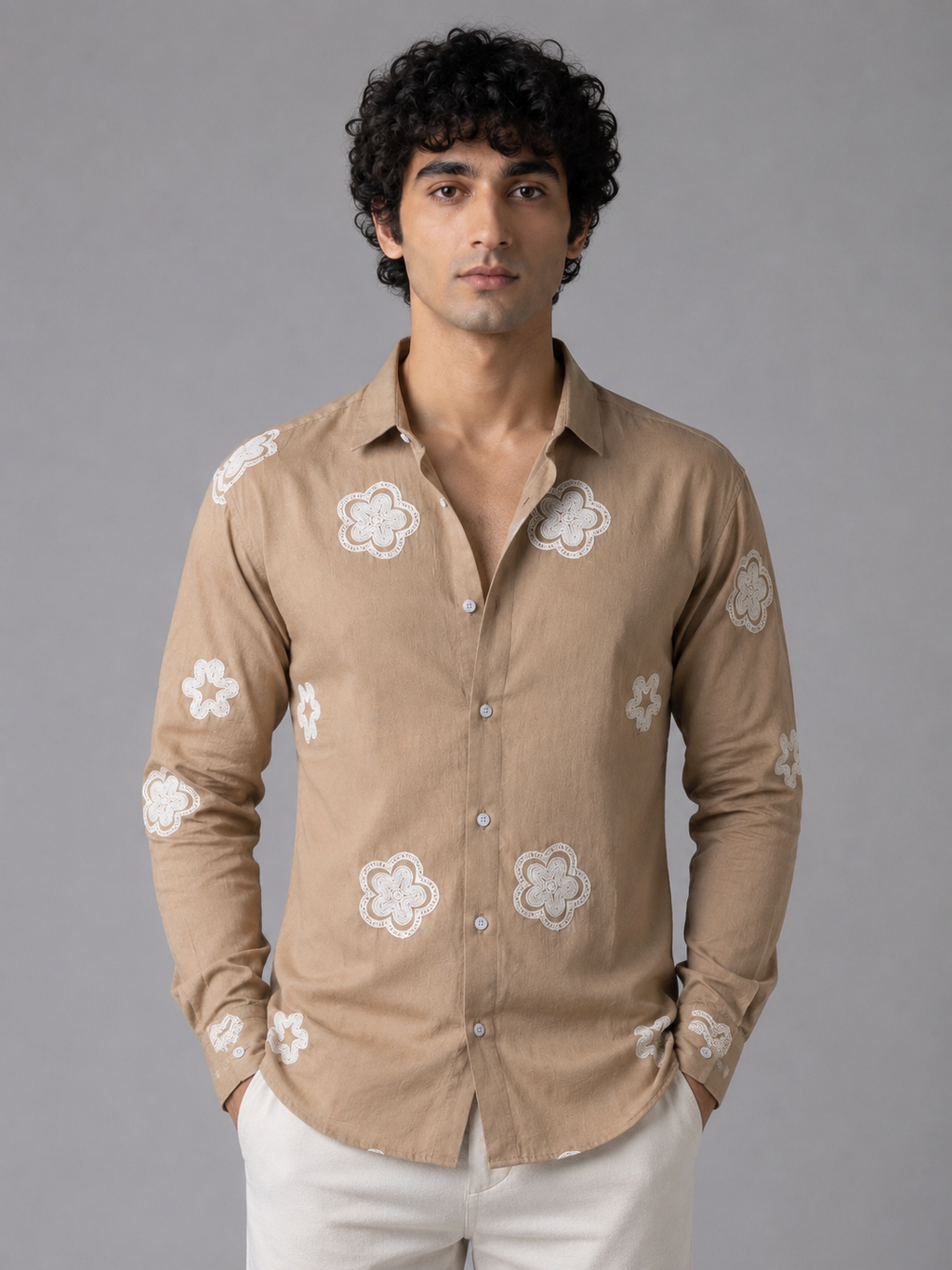 Flower Embroidery Shirt The Devil Boutique