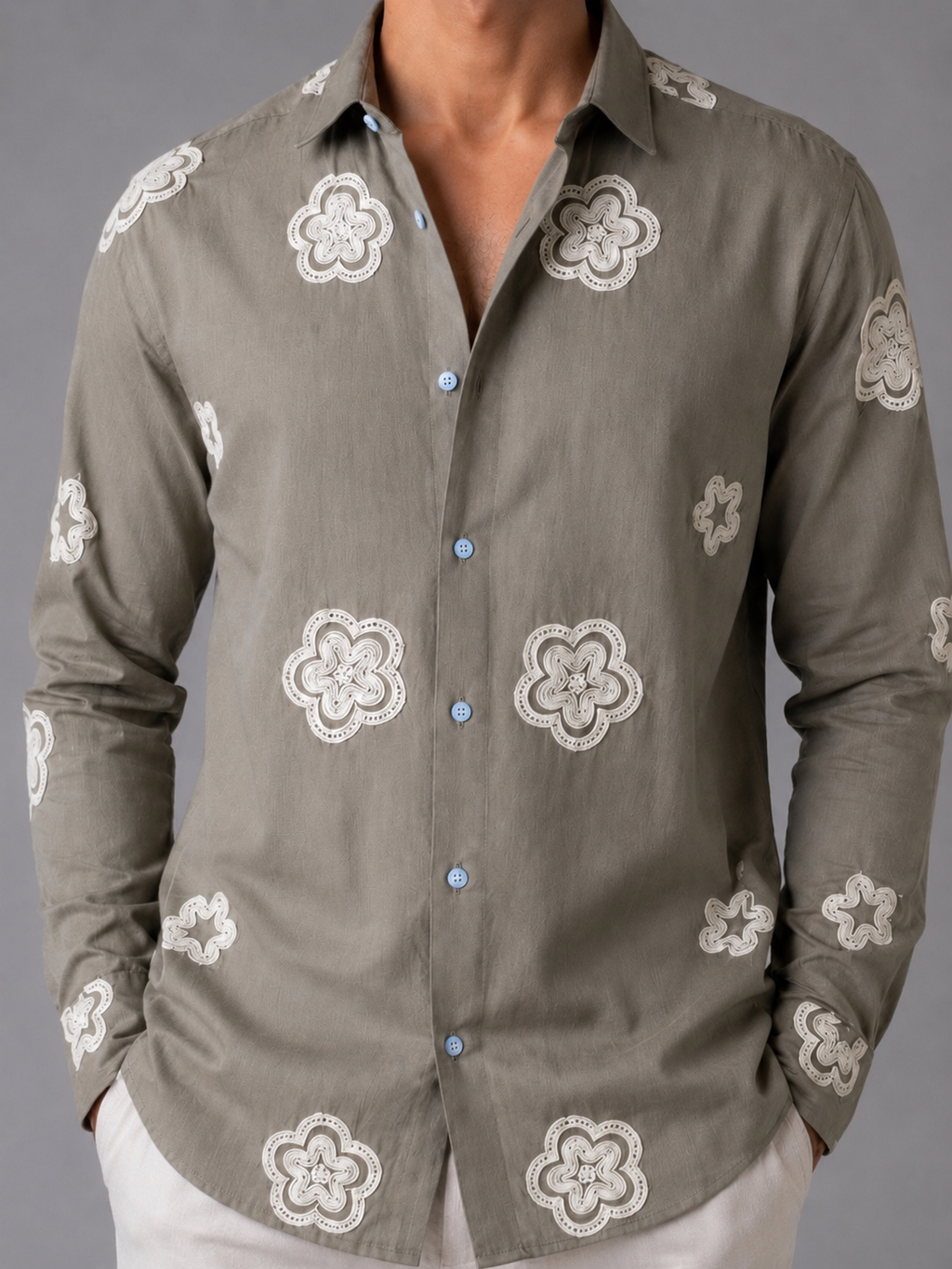 Flower Embroidery Shirt The Devil Boutique