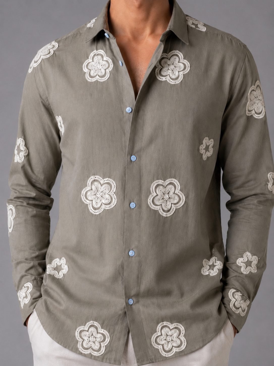 Flower Embroidery Shirt The Devil Boutique