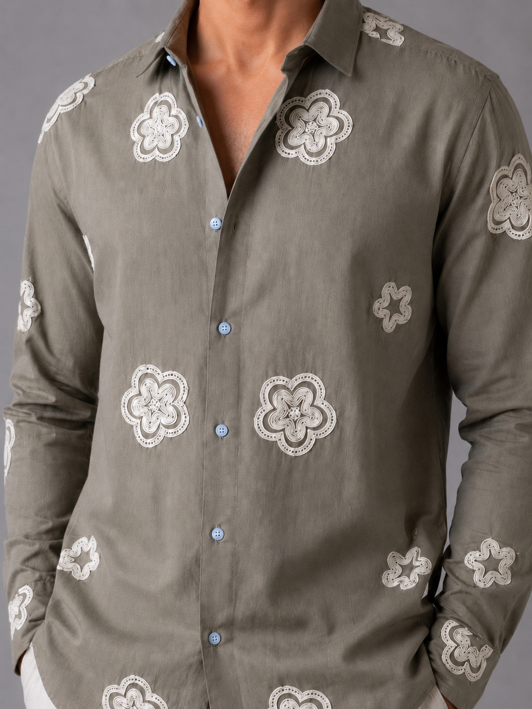Flower Embroidery Shirt The Devil Boutique