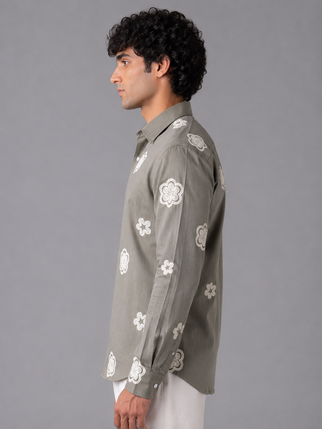 Flower Embroidery Shirt The Devil Boutique