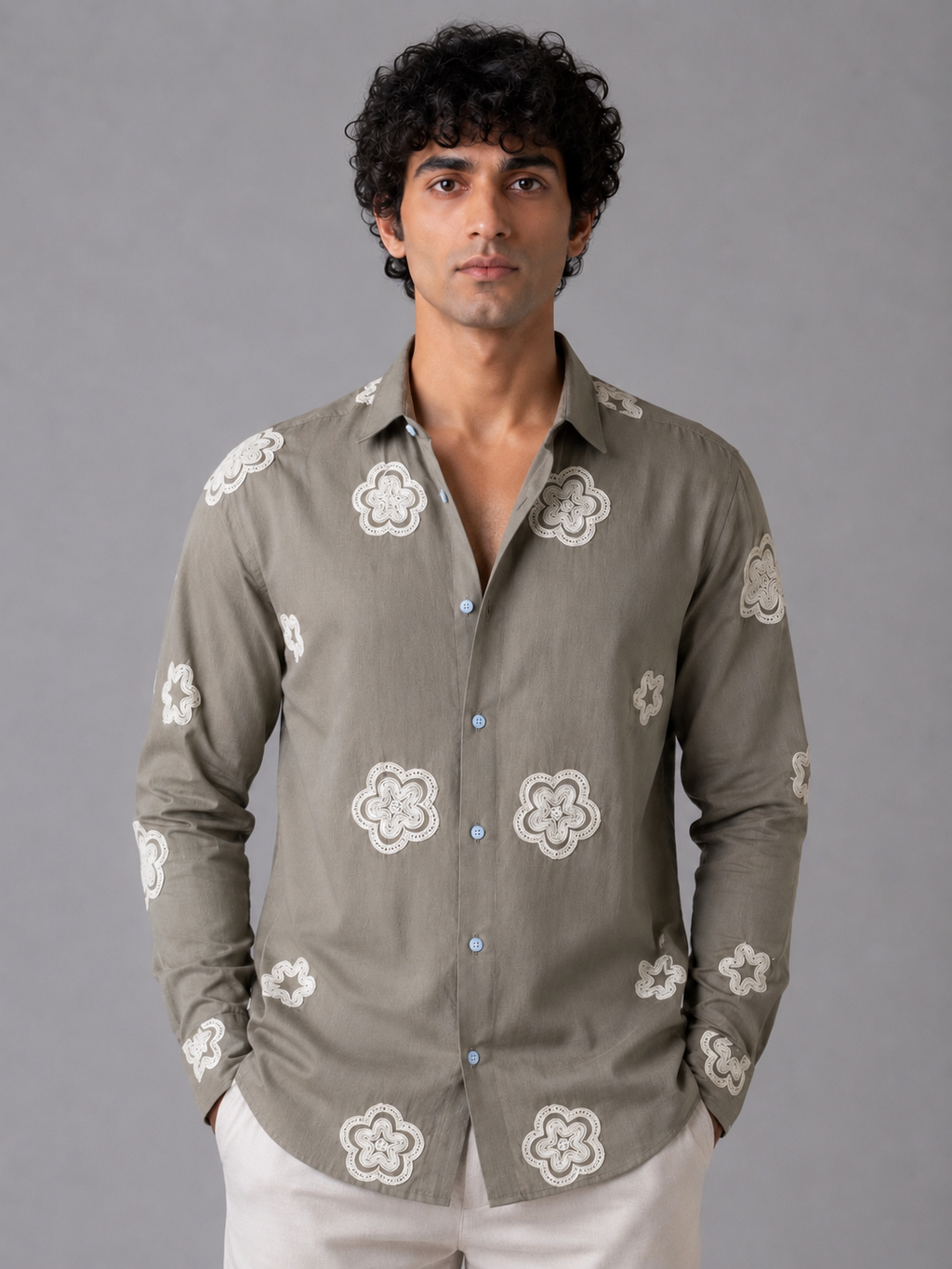 Flower Embroidery Shirt The Devil Boutique