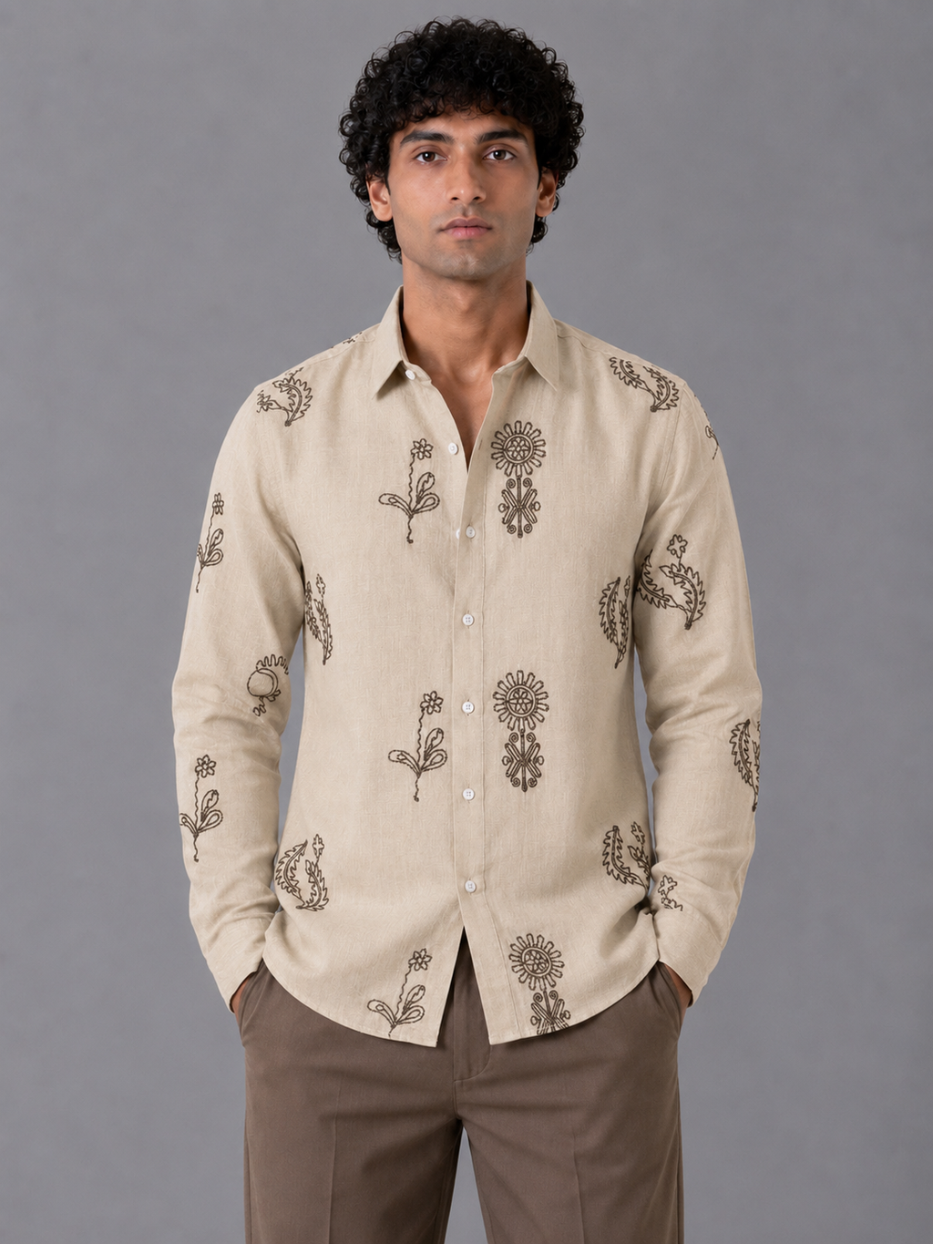 Flower Embroidery Shirt The Devil Boutique