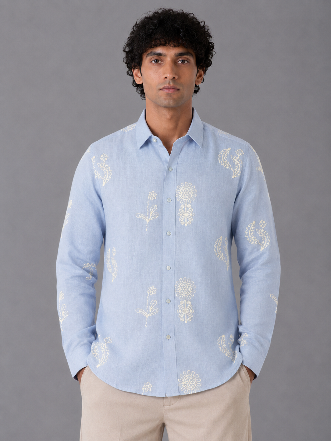 Flower Embroidery Shirt The Devil Boutique