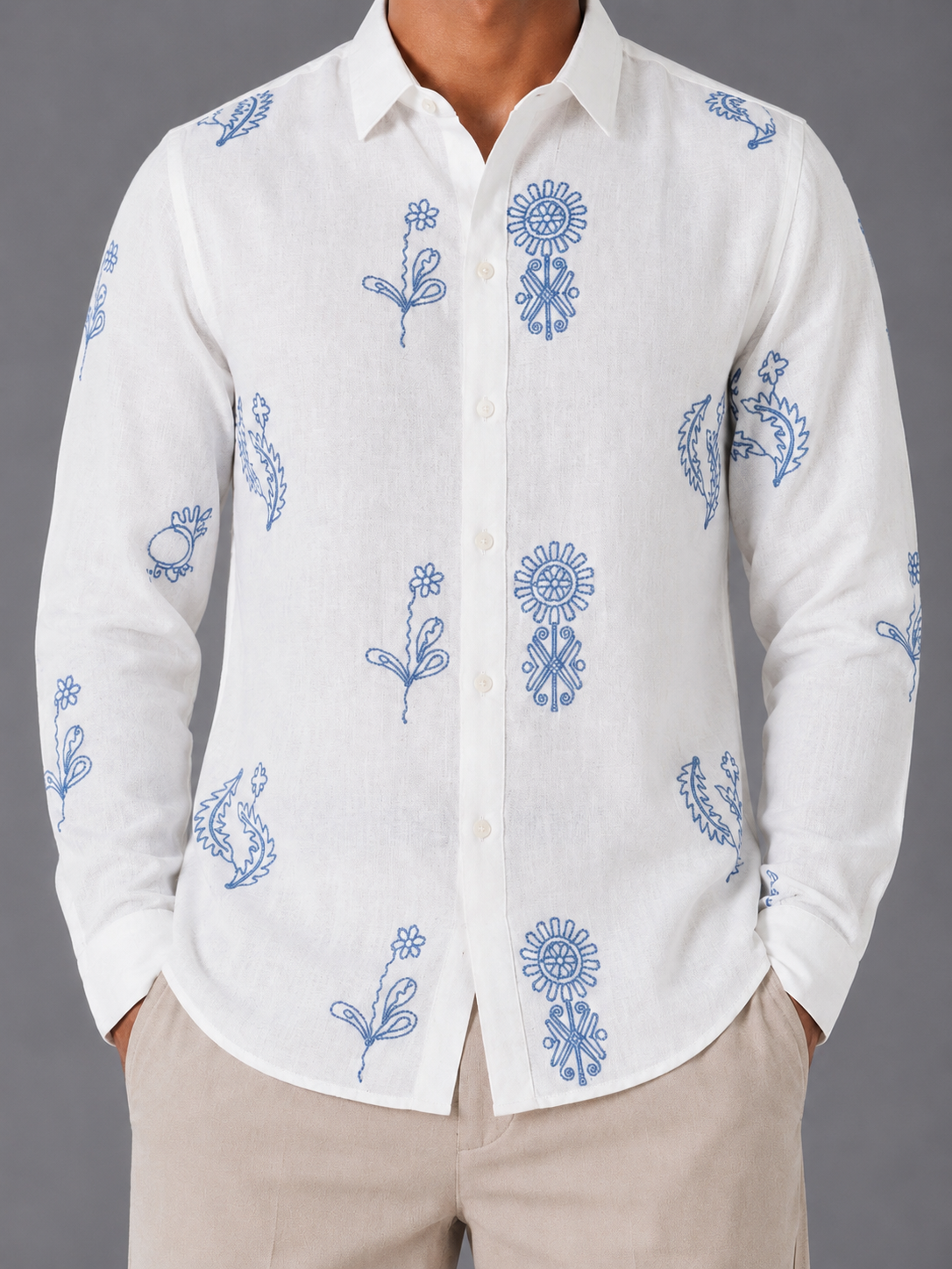 Flower Embroidery Shirt The Devil Boutique