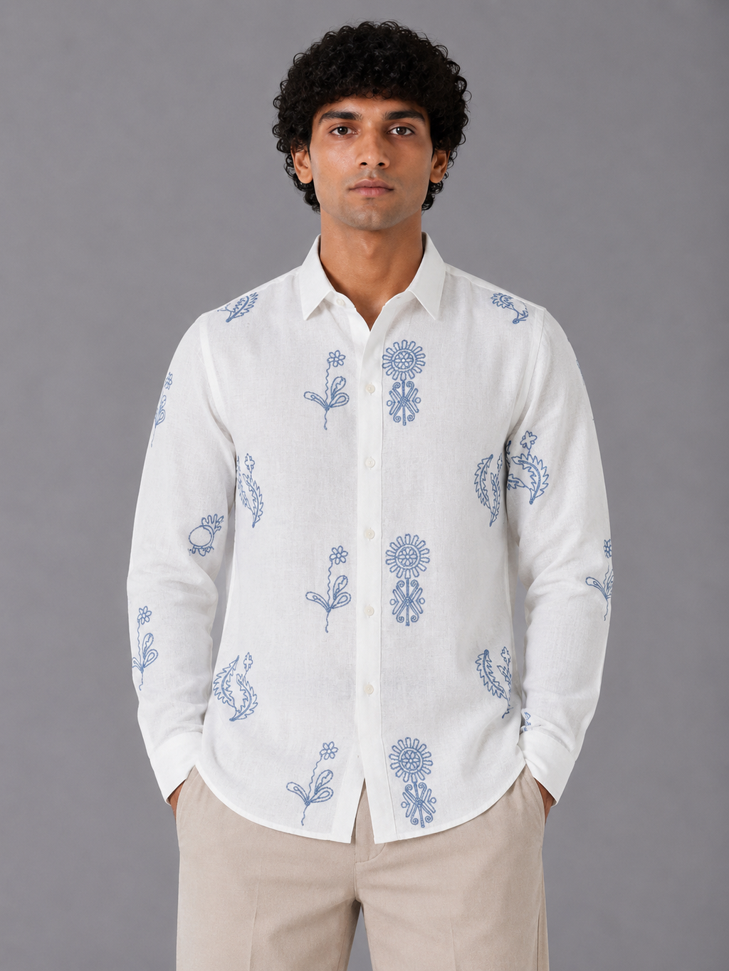 Flower Embroidery Shirt The Devil Boutique