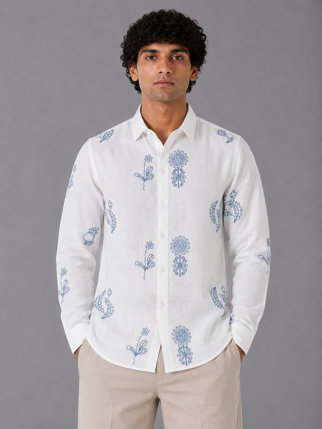 Flower Embroidery Shirt The Devil Boutique
