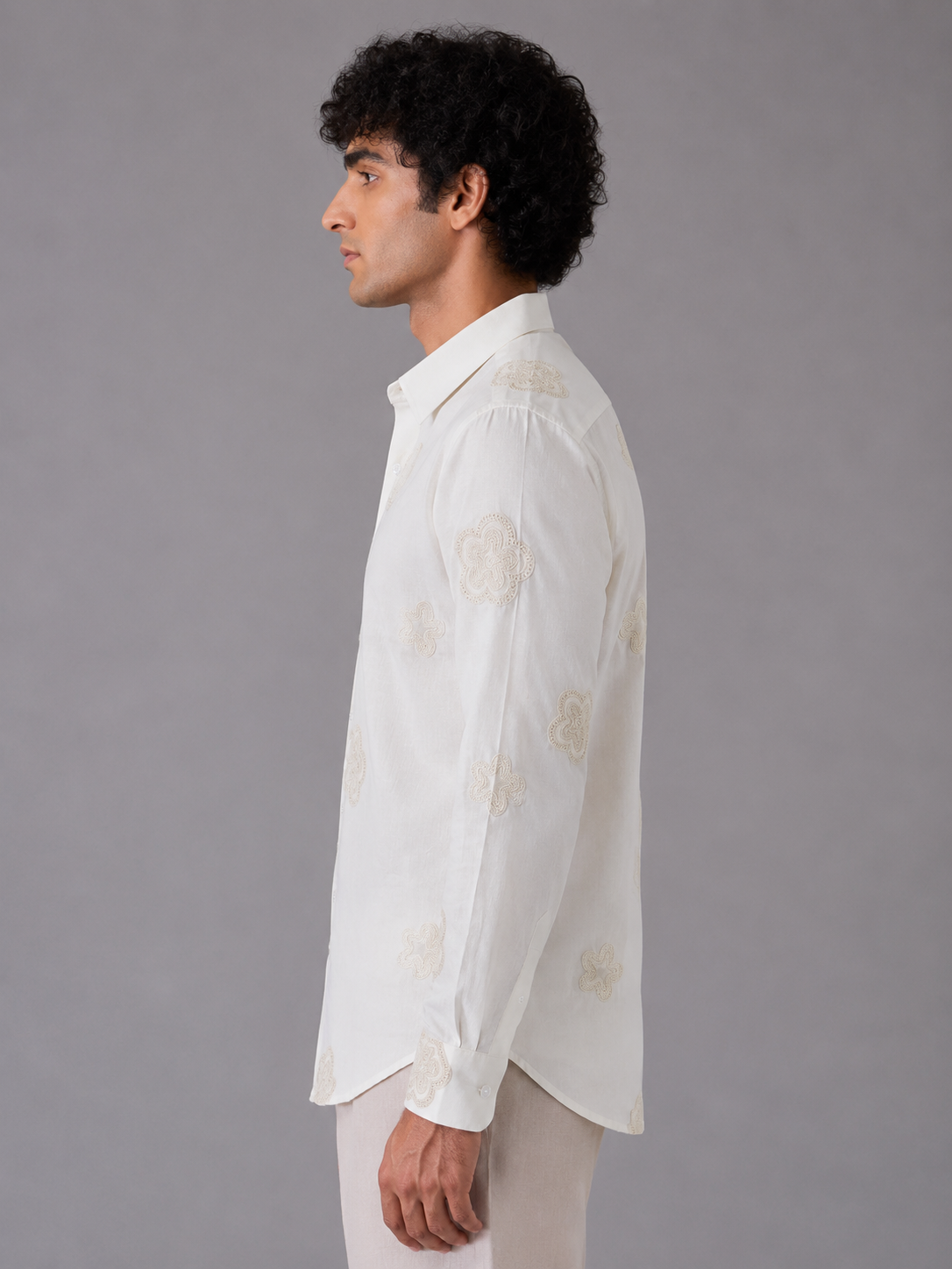 Flower Embroidery Shirt The Devil Boutique