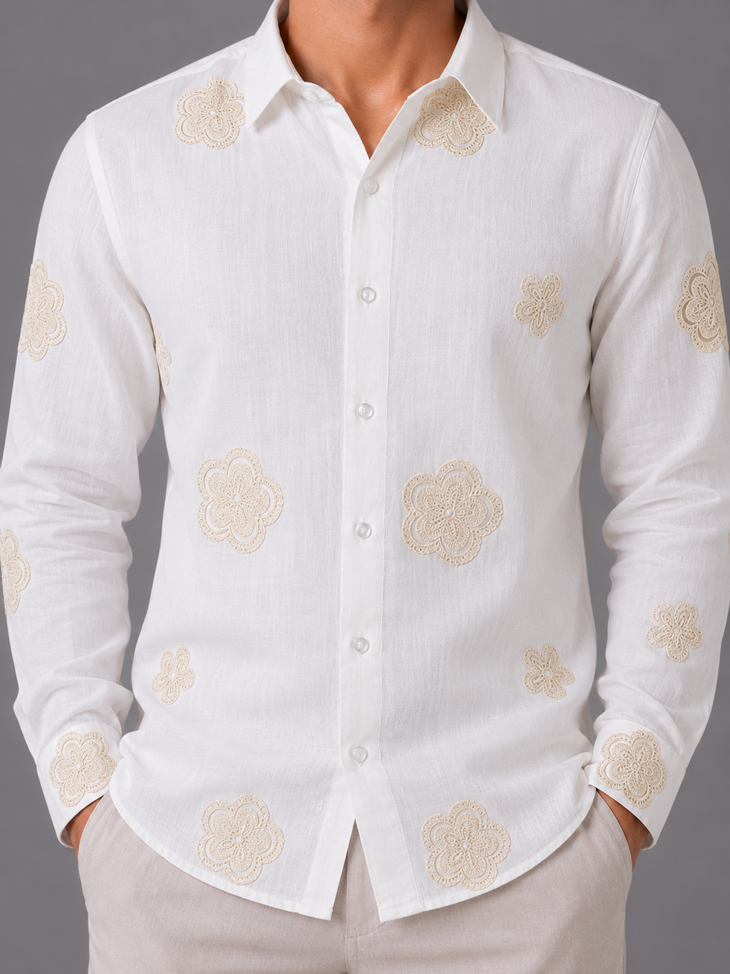 Flower Embroidery Shirt The Devil Boutique