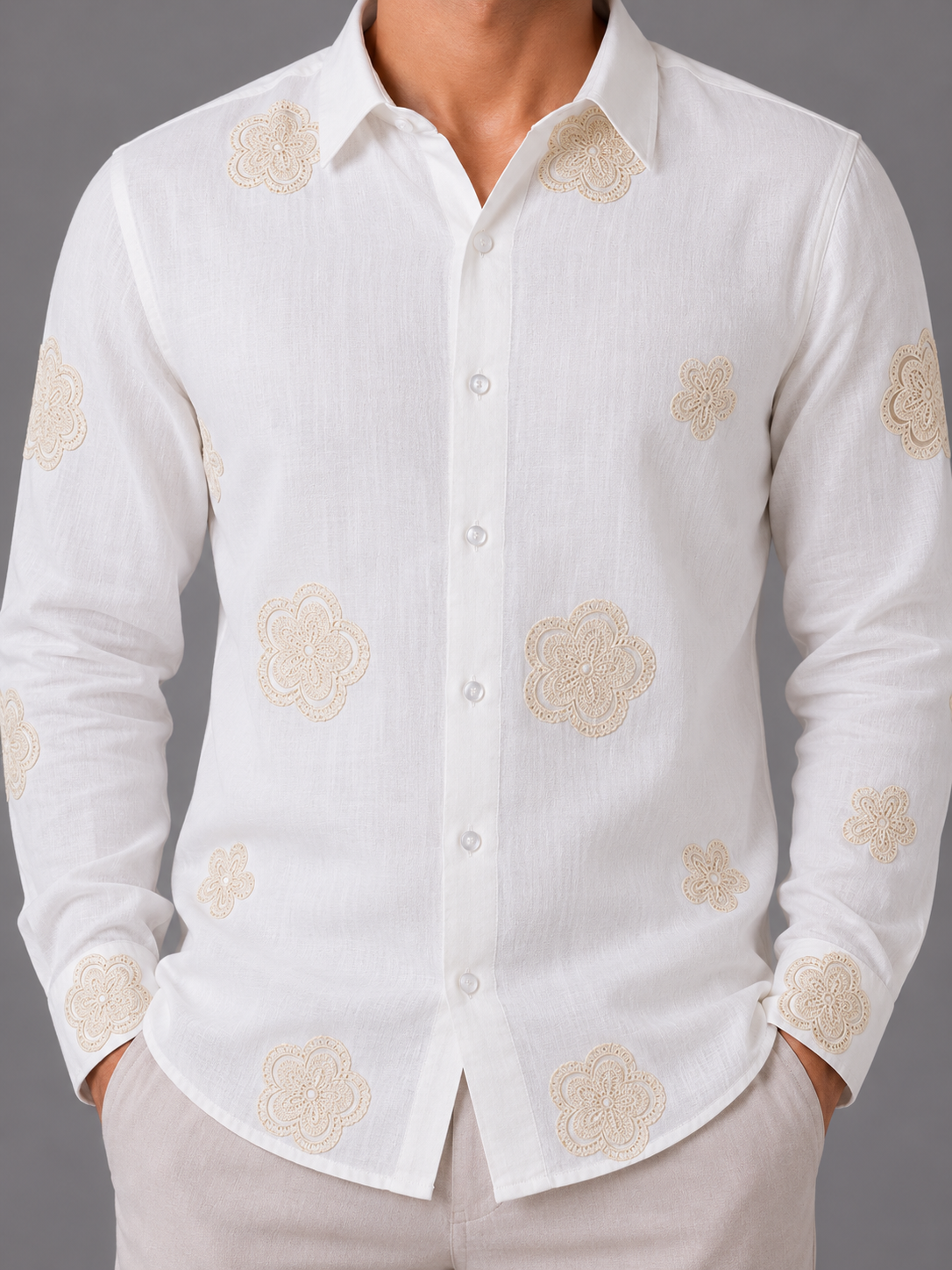 Flower Embroidery Shirt The Devil Boutique