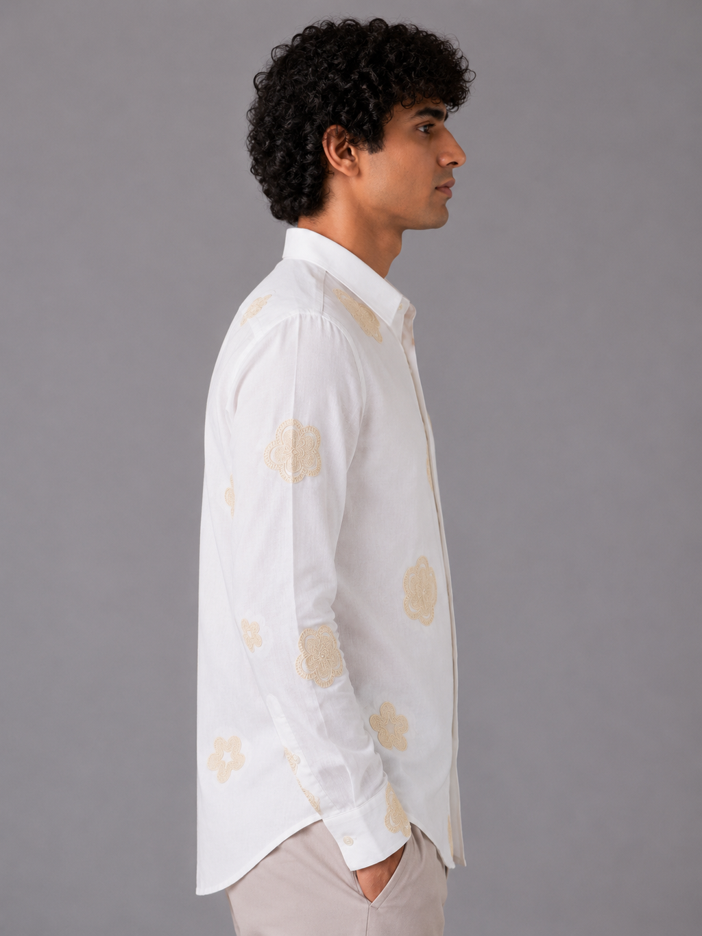 Flower Embroidery Shirt The Devil Boutique