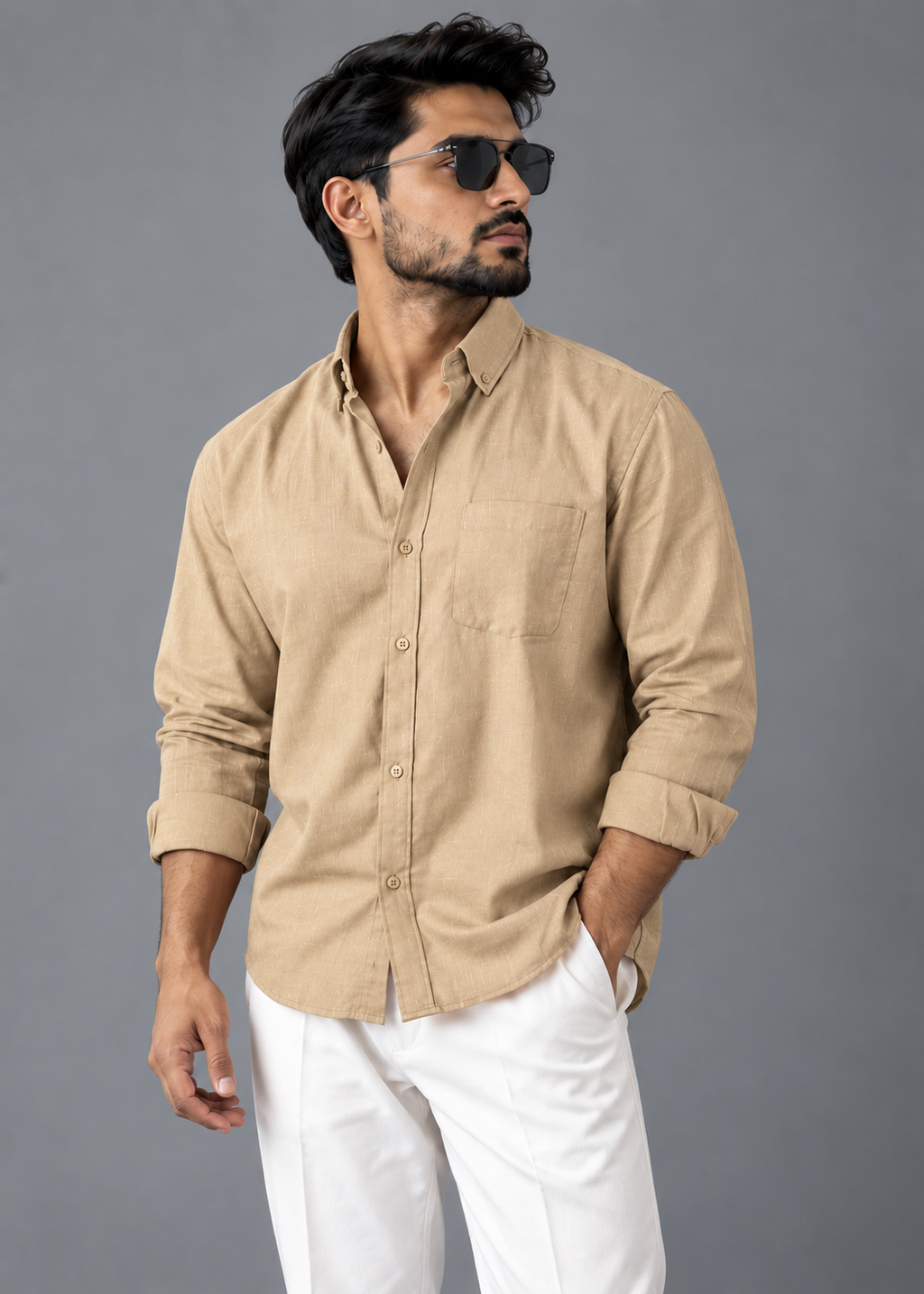 Relax Premium Linen Shirt — Sand Cream