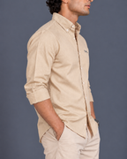 OXFORD COTTON RELAXED FIT SHIRT – BEIGE