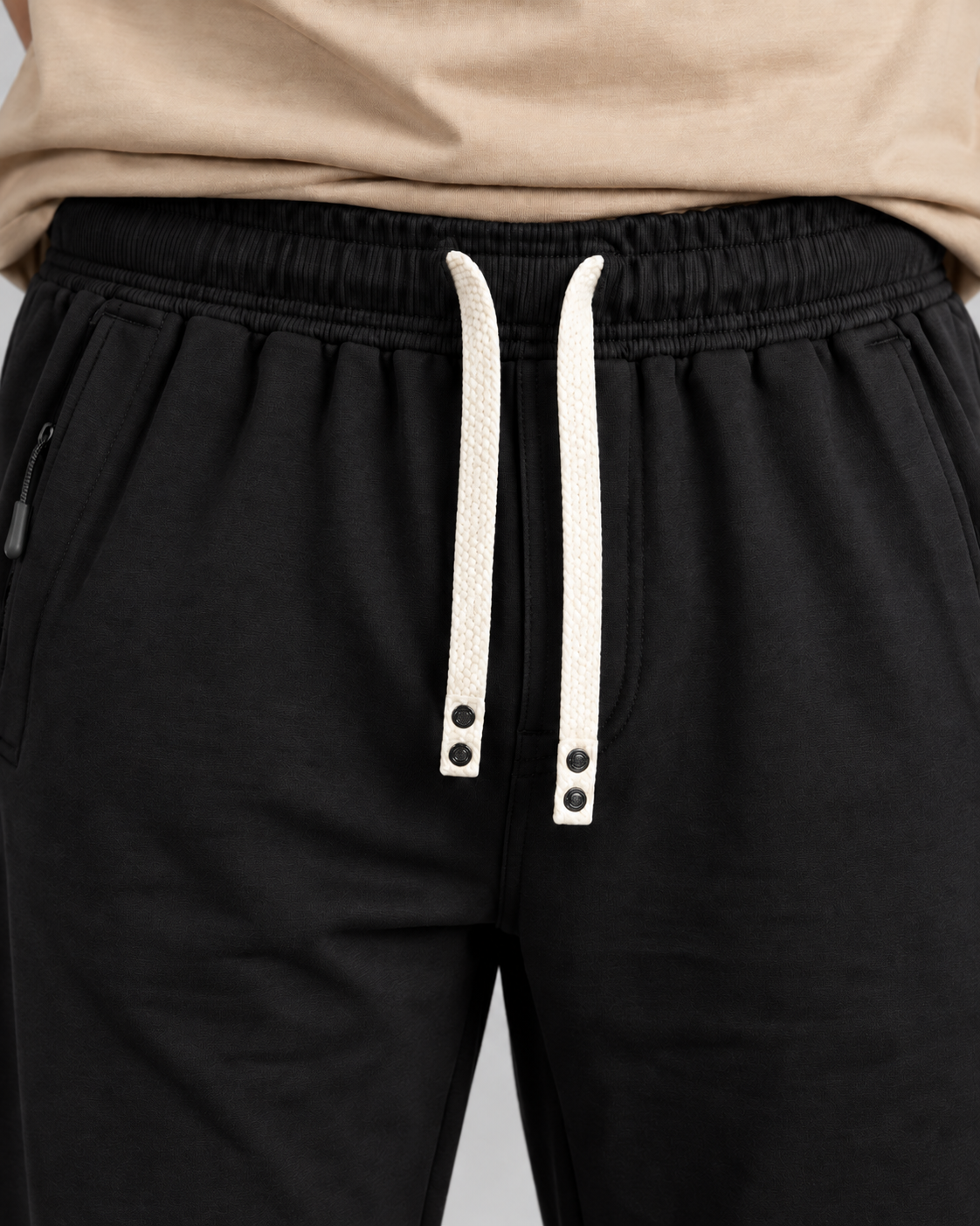 Cotton Straight-Fit Track Pants for Men-Black
