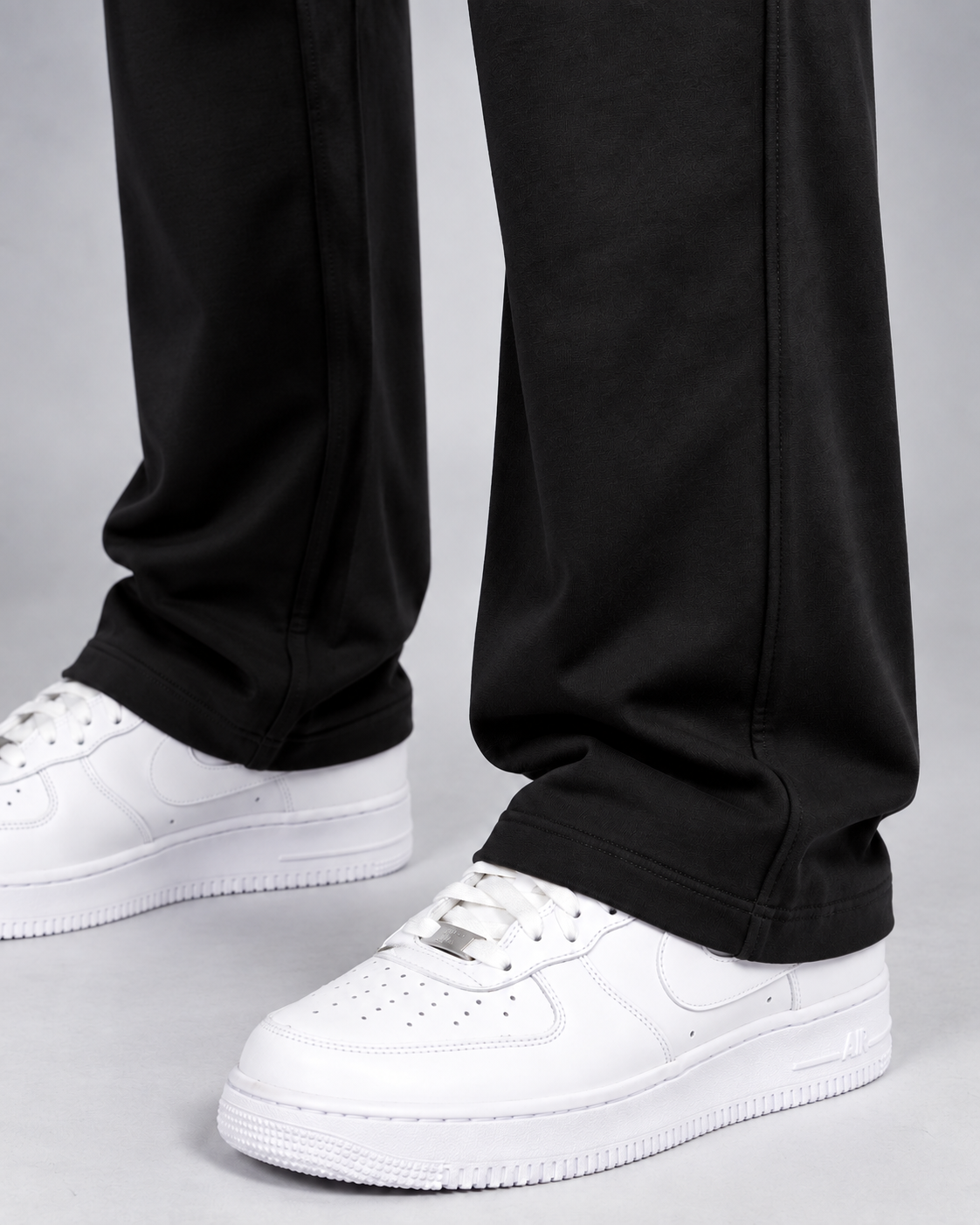 Cotton Straight-Fit Track Pants for Men-Black