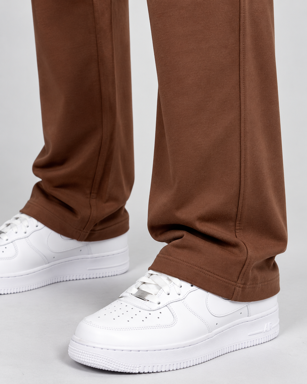 Cotton Straight-Fit Track Pants for Men-Brown