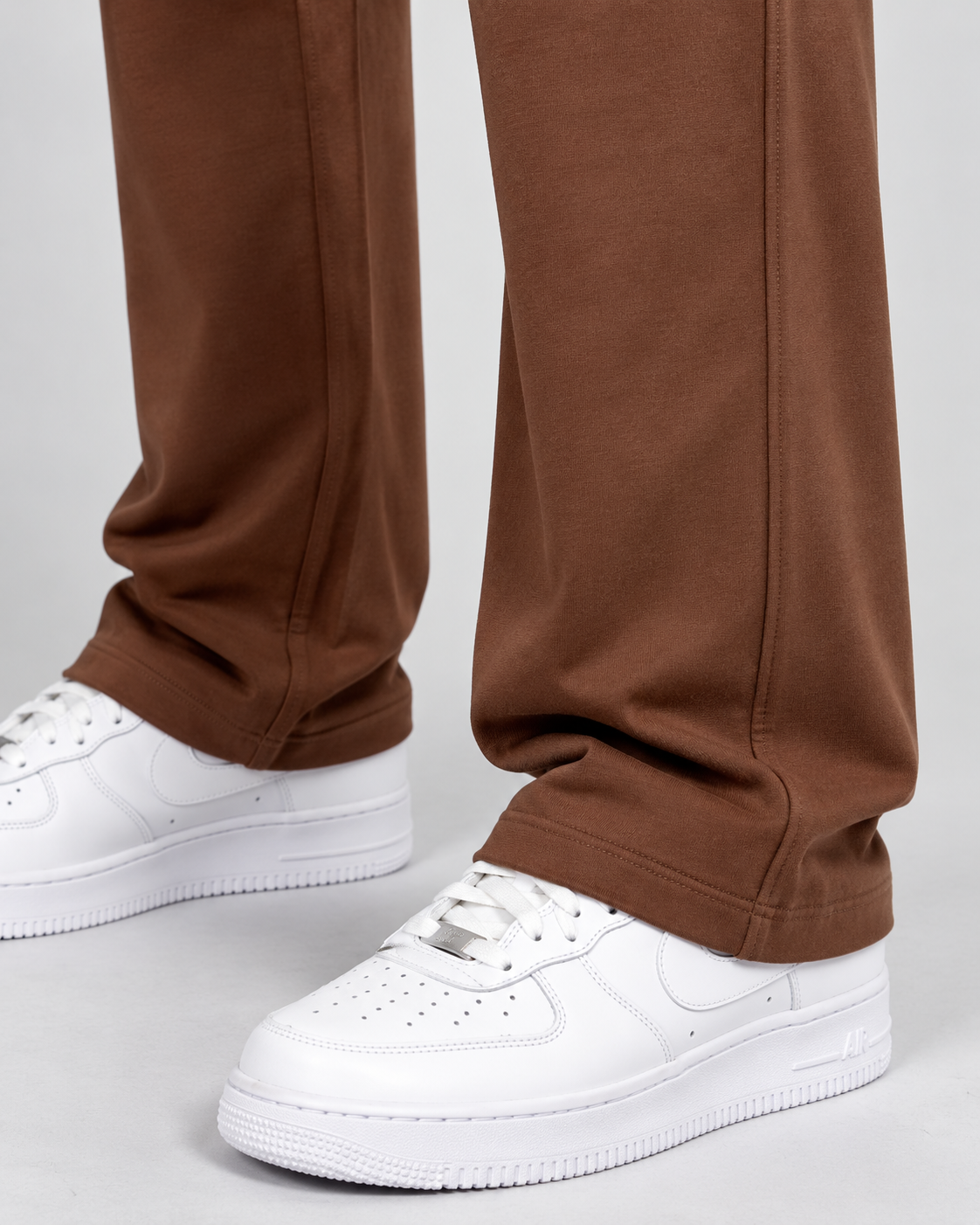 Cotton Straight-Fit Track Pants for Men-Brown