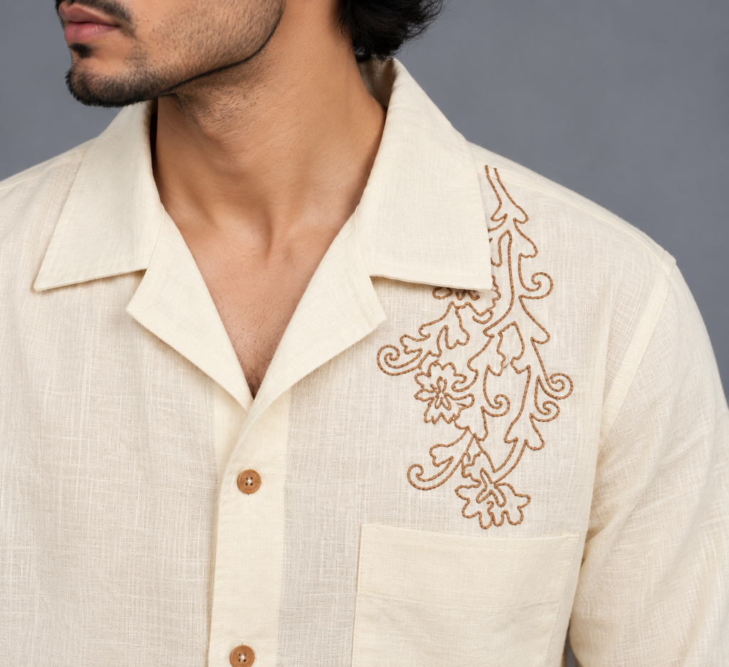 Premium Linen Embroidery Shirt