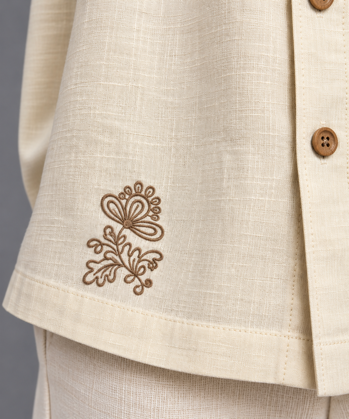 Premium Linen Embroidery Shirt