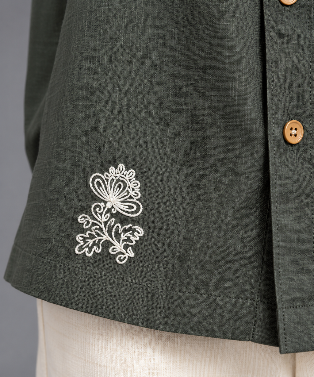 Premium Linen Embroidery Shirt