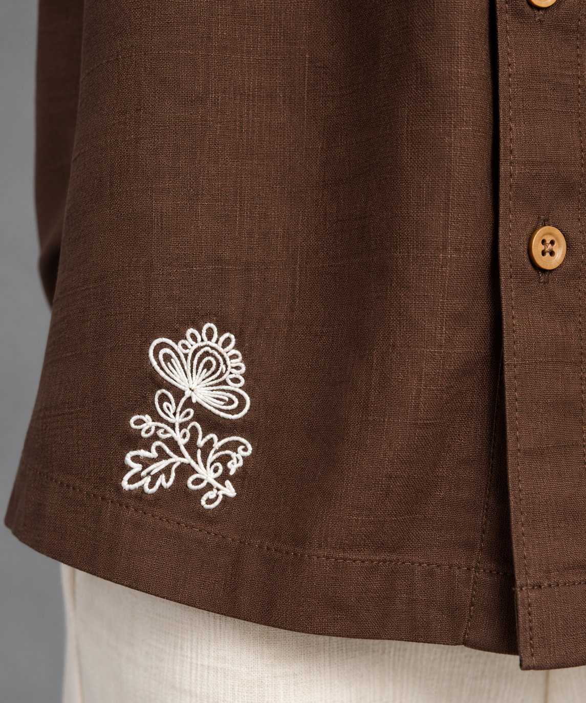 Premium Linen Embroidery Shirt