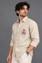 Linen Pocket Embroidery Shirt
