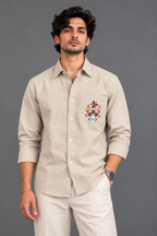 Linen Pocket Embroidery Shirt