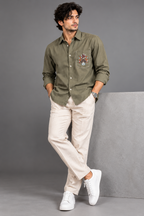 Linen Pocket Embroidery Shirt