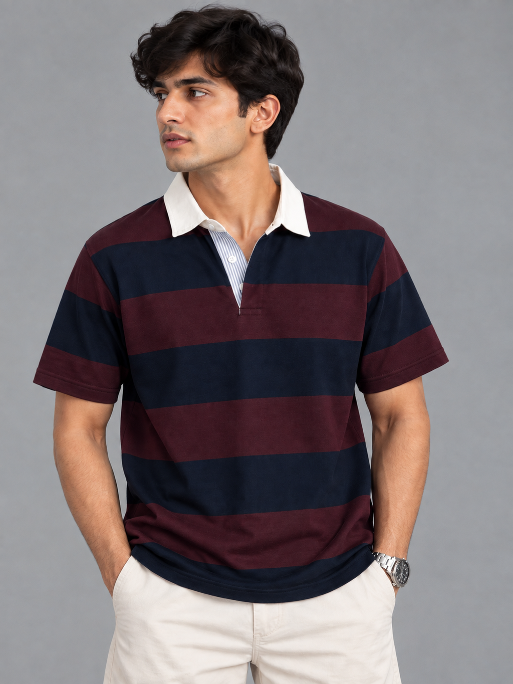 OLD MONEY STRIP POLO T-SHIRT