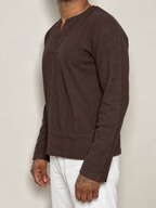 IMPORT WAFFLE FABRIC HENLEY T-SHIRT