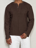 IMPORT WAFFLE FABRIC HENLEY T-SHIRT