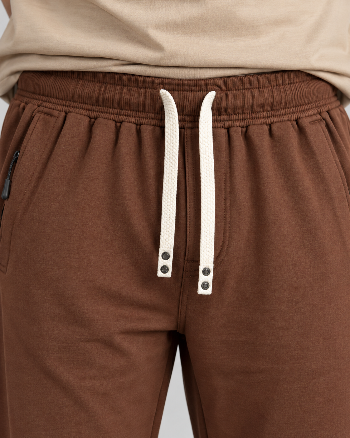 Cotton Straight-Fit Track Pants for Men-Brown