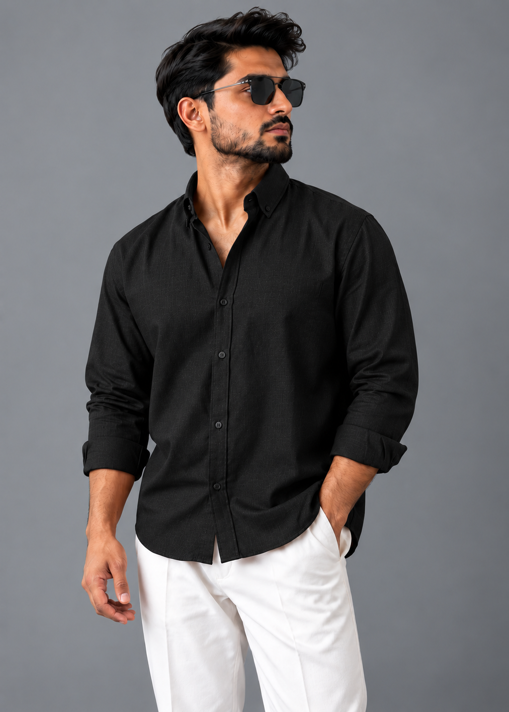 Relax Premium Linen Shirt — Black