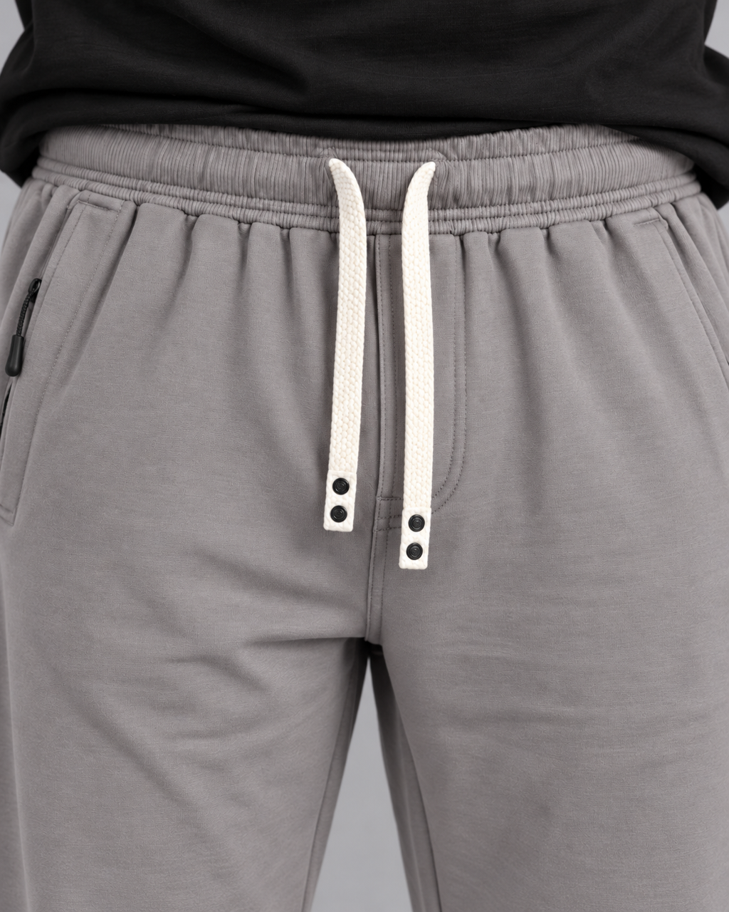 Cotton Straight-Fit Track Pants for Men-Grey