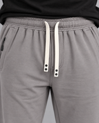 Cotton Straight-Fit Track Pants for Men-Grey
