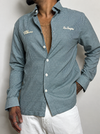 Mini Checks Boxy Shirt- GREEN