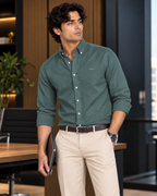 OXFORD COTTON RELAXED FIT SHIRT – GREEN