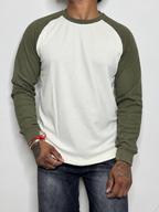 Waffle Raglan T-Shirt- BEIGE