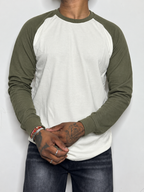 Waffle Raglan T-Shirt- BEIGE