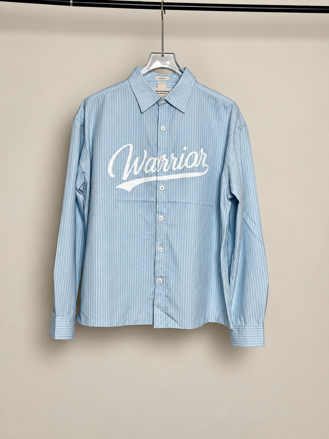 OVERSIZE BOXYFIT STRIPS SHIRT-Sky Blue