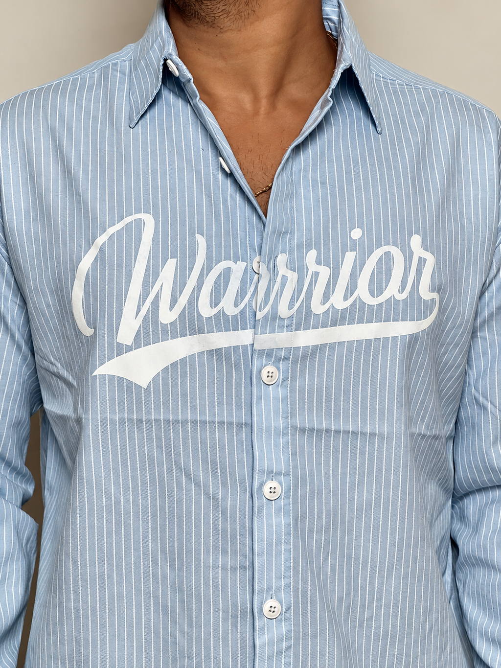 OVERSIZE BOXYFIT STRIPS SHIRT-Sky Blue