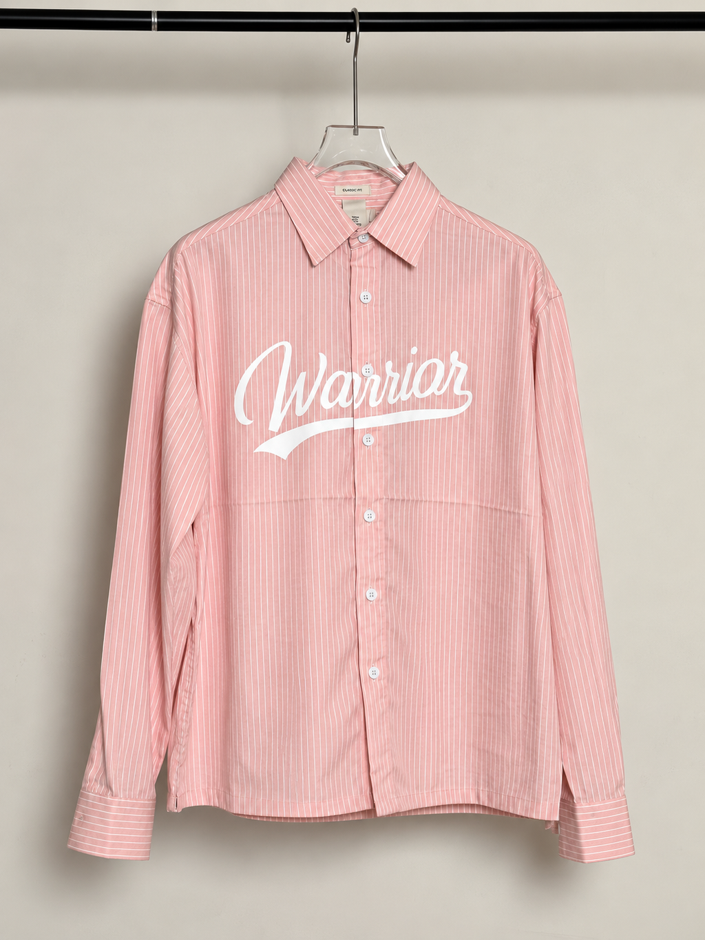 OVERSIZE BOXYFIT STRIPS SHIRT-Soft Pink