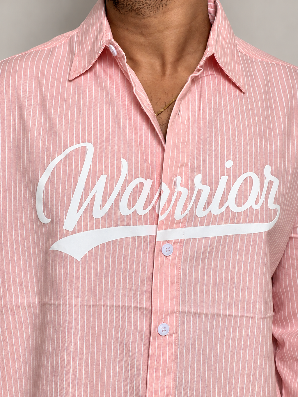 OVERSIZE BOXYFIT STRIPS SHIRT-Soft Pink