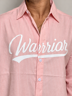 OVERSIZE BOXYFIT STRIPS SHIRT-Soft Pink