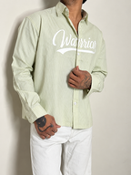 OVERSIZE BOXYFIT STRIPS SHIRT-Light Sage Green