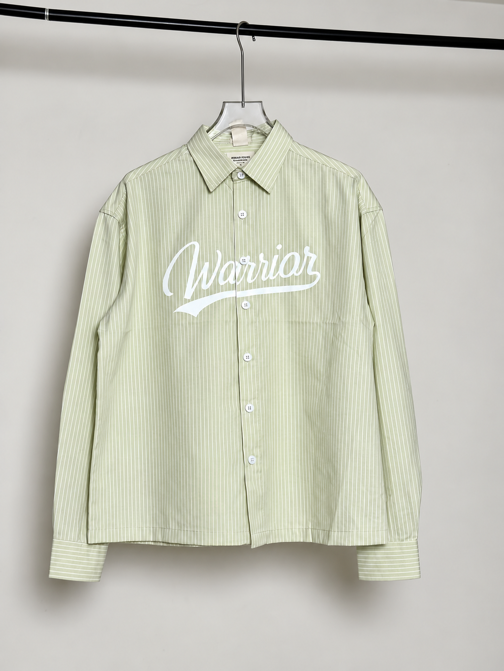 OVERSIZE BOXYFIT STRIPS SHIRT-Light Sage Green