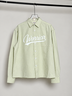 OVERSIZE BOXYFIT STRIPS SHIRT-Light Sage Green