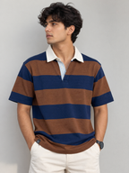 OLD MONEY STRIP POLO T-SHIRT-Brown